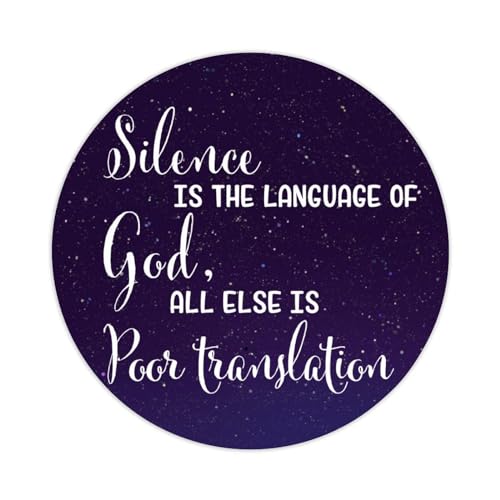 Silence is The Language of God, All Else is Poor Translation Round Label Sticker for Notebook Stickers Motivational Quote Decal for Suitcase Computer Vinyl Decals Set of 50 von Yelolyio