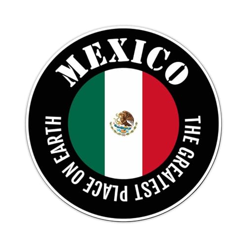 The Greatest Place On Earth Mexiko Round Label Sticker 3 Inch Stickers for Notebook Stickers Mexico Flag Decal for Suitcase Computer Vinyl Decals Set of 50 Gifts for Friend von Yelolyio