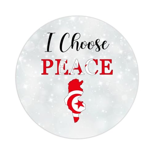 Tunesien Flagge I Choose Peace Round Label Sticker 4 Inch Stickers for Notebook Stickers Tunesia Decal for Suitcase Computer Vinyl Decals Set of 50 Gifts for Friend von Yelolyio