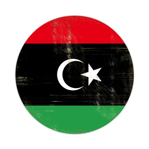 Vintage Libyen National Flag Round Label Sticker 1.5 Inch Stickers for Notebook Stickers Libya Decal for Suitcase Computer Vinyl Decals Set of 50 Gifts for Friend von Yelolyio