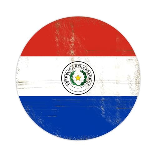 Vintage Paraguay National Flag Round Label Sticker 1.5 Inch Stickers for Notebook Stickers Paraguay Decal for Suitcase Computer Vinyl Decals Set of 50 Gifts for Friend von Yelolyio