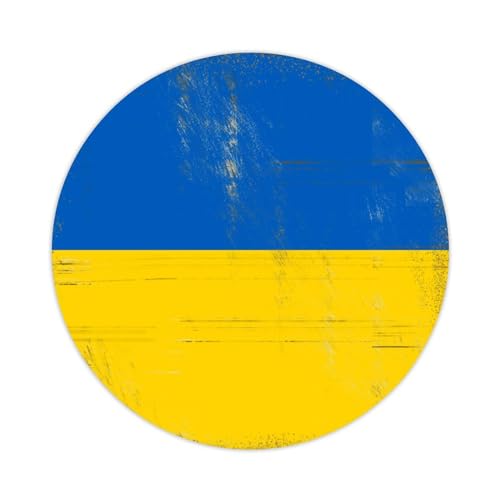 Vintage Ukraine National Flag Round Label Sticker 3 Inch Stickers for Notebook Stickers Ukraine Decal for Suitcase Computer Vinyl Decals Set of 50 Gifts for Friend von Yelolyio