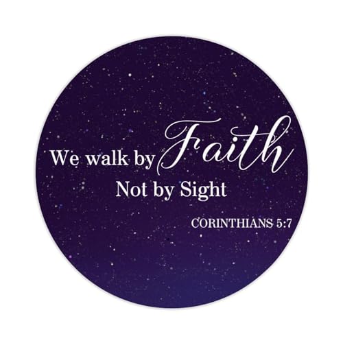 We Walk by Faith Not by Sight Corinthians 5: 7 Round Label Sticker for Notebook Stickers Motivational Quote Decal for Suitcase Computer Vinyl Decals Set of 50 Gifts for Friend von Yelolyio