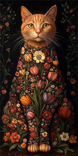 5D Diamond Painting Erwachsene Kits Blume Diamant Painting Bilder Katze Diamond Painting Groß XXL 80x160cm Diamant Malerei Kunst Set für Anfänger Diamant Arts Malerei Stickerei für Deko Geschenke von Yeogcohe