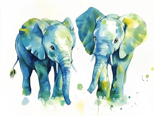 Diamond Painting Erwachsene Elefant Diamant Painting Bilder Tier 5D DIY Full Drill Crystal Stickerei Malen Nach Zahlen Kinder Mosaikherstellung mit Zubehör,Home Wand Décor Geschenk 20x30cm L-50 von Yeogcohe