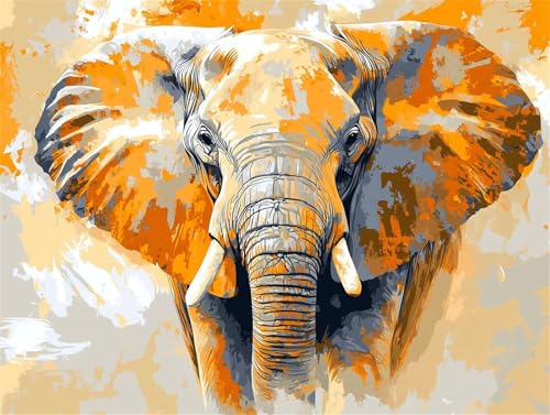 Diamond Painting Erwachsene Elefant Diamond Painting Tier 5D DIY Full Drill Crystal Stickerei Mosaikherstellung Bastelset, Malen Nach Zahlen Kinder Anfänger Home Wand Décor Geschenk 50x70cm L-44 von Yeogcohe