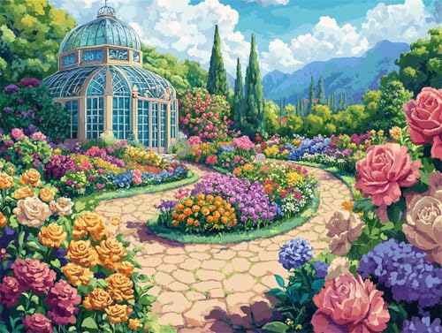 Diamond Painting Erwachsene Frühling Diamond Painting Landschaft 5D DIY Full Drill Crystal Stickerei Mosaikherstellung Bastelset, Malen Nach Zahlen Kinder Home Wand Décor Geschenk 30x40cm L-33 von Yeogcohe