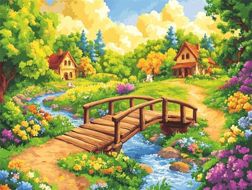 Diamond Painting Erwachsene Landschaft Diamant Painting Bilder Bauernhof 5D DIY Full Drill Crystal Stickerei Malen Nach Zahlen Kinder Mosaikherstellung mit Zubehör,Home Décor Geschenk 30x40cm L-127 von Yeogcohe