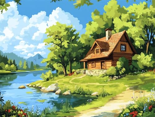 Diamond Painting Erwachsene Landschaft Diamond Painting Baum 5D DIY Full Drill Crystal Stickerei Mosaikherstellung Bastelset, Malen Nach Zahlen Kinder Anfänger Home Wand Décor Geschenk 40x50cm L-134 von Yeogcohe