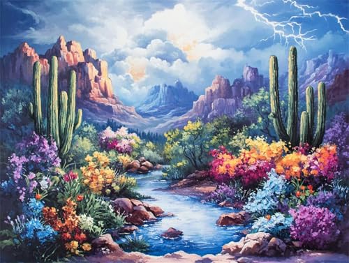 Diamond Painting Erwachsene Landschaft Diamond Painting Blume 5D DIY Full Drill Crystal Stickerei Mosaikherstellung Bastelset, Malen Nach Zahlen Kinder Anfänger Home Wand Décor Geschenk 50x60cm L-111 von Yeogcohe