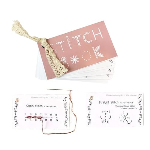 Yeomju 1 Stück Kreatives Mini Nähbuch DIY Kreatives Mini Nähkarten Set, Verbessern Sie Ihre Nähfähigkeiten, Stickbuch, Tragbares Mini Reise Nähset,Lernen Sie Nähtechniken von Yeomju