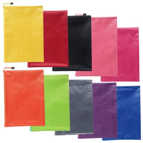 Dokumententasche, 10PCS wasserdicht Pvc Zip Pouch, 9,5x6,7 Zoll A5 Zipper Pouch, transluzente Dokumentenmappe für Schule Bürobedarf, A5 Zipper von Yeory