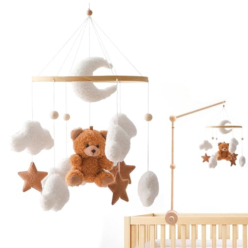 Yeory Baby Crib Mobile, Babybett Mobile, Hanging Baby Mobile für Kinderkrippe, Kindergartenbett, Braunbär Plüsch Mobile von Yeory