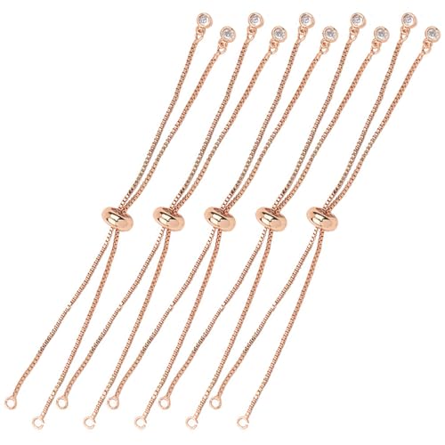 Yeory Charmearmbandkette, 5pcs Verstellbare Schieberchen -Armbänder für Frauen, Strasskügelchen Armbandketten für Schmuckherstellung DIY -Handwerksbedarf von Yeory