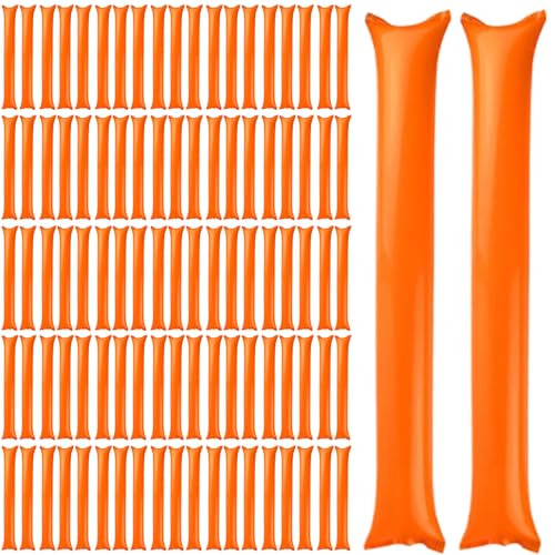 Yeory Spirit Sticks Cheerleading Thunder Sticks 100 PCs Boom Stick aufblasbare Spirit Sticks Cheerleading Plastik Boom Stick Lärm Macher für Sportveranstaltungen Tanz Basketball Fußball Orange von Yeory