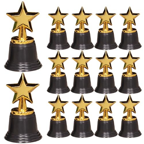 Yeory Trophäen für Kinder, 16pcs Star Mini Trophy, Plastic Trophy Award, 2,7 x 4,7 Zoll Awards und Trophäen für Partybevorzugungen, Requisiten, Belohnungsmini Trophy von Yeory