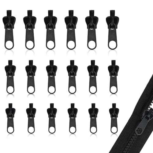 Yeria 18 Stück Reißverschluss Zipper Pull,Abnehmbares Reißverschluss Reparatur Set,Eersatz Zipper für Reißverschluss in 3 Größen,Reißverschluss Schieber für Reisegepäck,Jacken,Taschen,Schuhe von Yeria