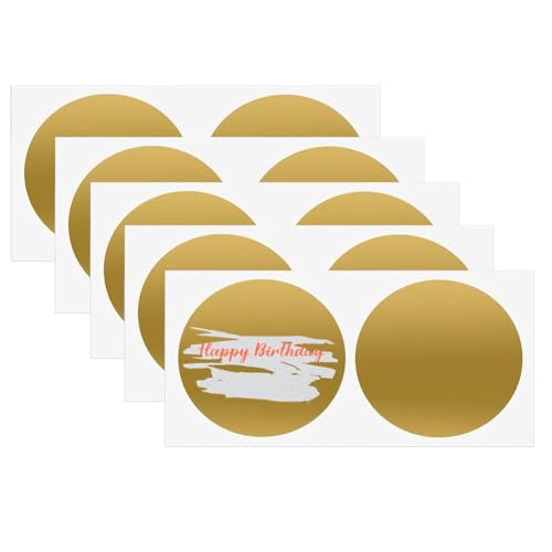 Yesallwas 26 Stück, 5cm Rubbel Etiketten Rubbellose Aufkleber, Scratch Sticker - Gold von Yesallwas