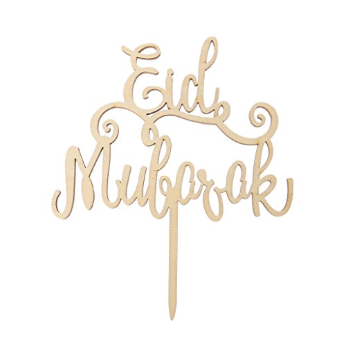 Holz Eid Hochzeitstorte Islam Hajj Dekoration Handwerk Happy Birthday Cake Toppers Schwarz von Yeselino