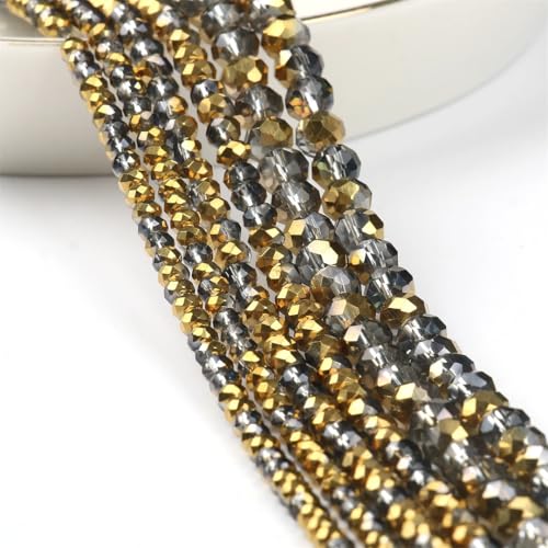 Facettierte Kristallperlen, Rondelle-Glasperlen, lose Abstandshalter-Perlen für Schmuckherstellung, DIY-Armband-Zubehör von Yeuyyben