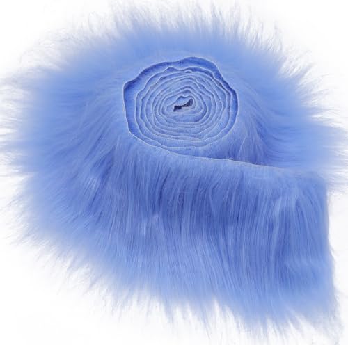 Furry Faux Precut Strips 2x60 Zoll Kunstleder Plüsch Weiß Pelz Fell Stoff Fluffy Craft Plüschstoff fur Beard Santa Hair Dwarf DIY Dekoration Kunstfell Basteln Weihnachts von YeyeCyrilze