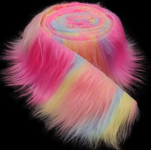 Furry Faux Precut Strips 2x60 Zoll Kunstleder Plüsch Weiß Pelz Fell Stoff Fluffy Craft Plüschstoff fur Beard Santa Hair Dwarf DIY Dekoration Kunstfell Basteln Weihnachts von YeyeCyrilze