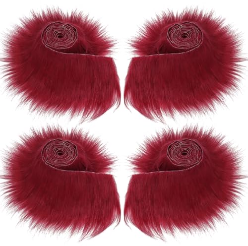 Furry Faux Precut Strips 2x60 Zoll Kunstleder Plüsch Weiß Pelz Fell Stoff Fluffy Craft Plüschstoff fur Beard Santa Hair Dwarf DIY Dekoration Kunstfell Basteln Weihnachts von YeyeCyrilze