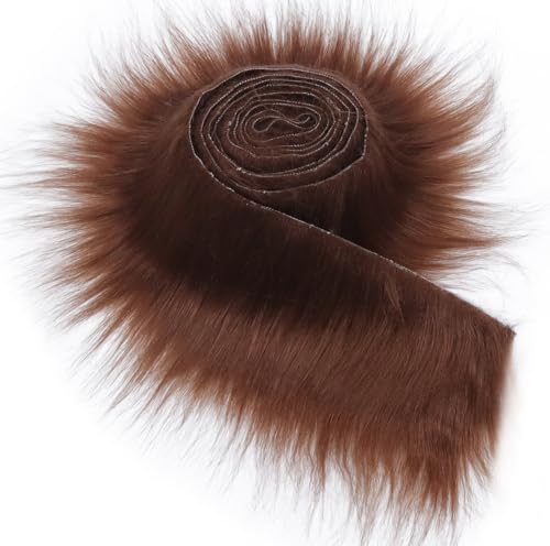 Furry Faux Precut Strips 2x60 Zoll Kunstleder Plüsch Weiß Pelz Fell Stoff Fluffy Craft Plüschstoff fur Beard Santa Hair Dwarf DIY Dekoration Kunstfell Basteln Weihnachts von YeyeCyrilze