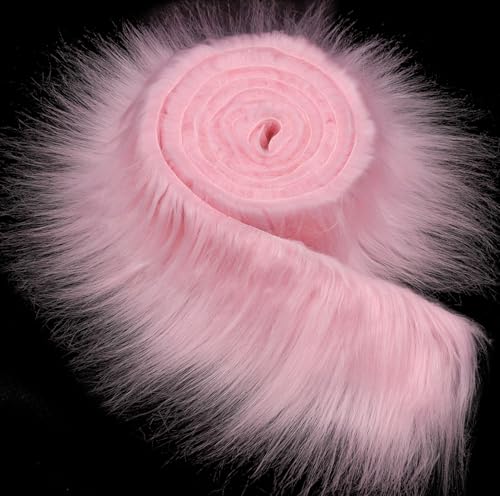 Furry Faux Precut Strips 2x60 Zoll Kunstleder Plüsch Weiß Pelz Fell Stoff Fluffy Craft Plüschstoff fur Beard Santa Hair Dwarf DIY Dekoration Kunstfell Basteln Weihnachts von YeyeCyrilze