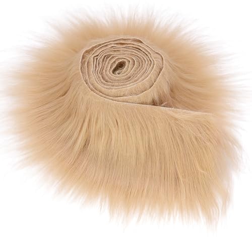 Furry Faux Precut Strips 2x60 Zoll Kunstleder Plüsch Weiß Pelz Fell Stoff Fluffy Craft Plüschstoff fur Beard Santa Hair Dwarf DIY Dekoration Kunstfell Basteln Weihnachts von YeyeCyrilze