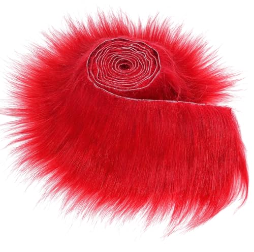 Furry Faux Precut Strips 2x60 Zoll Kunstleder Plüsch Weiß Pelz Fell Stoff Fluffy Craft Plüschstoff fur Beard Santa Hair Dwarf DIY Dekoration Kunstfell Basteln Weihnachts von YeyeCyrilze