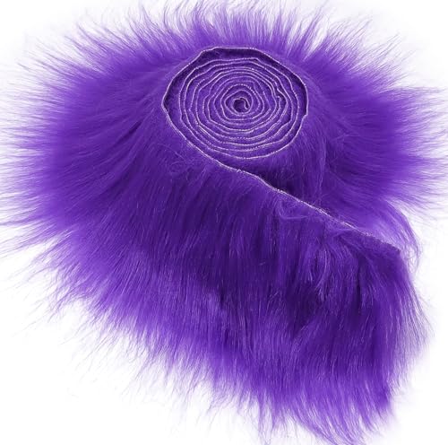 Furry Faux Precut Strips 2x60 Zoll Kunstleder Plüsch Weiß Pelz Fell Stoff Fluffy Craft Plüschstoff fur Beard Santa Hair Dwarf DIY Dekoration Kunstfell Basteln Weihnachts von YeyeCyrilze