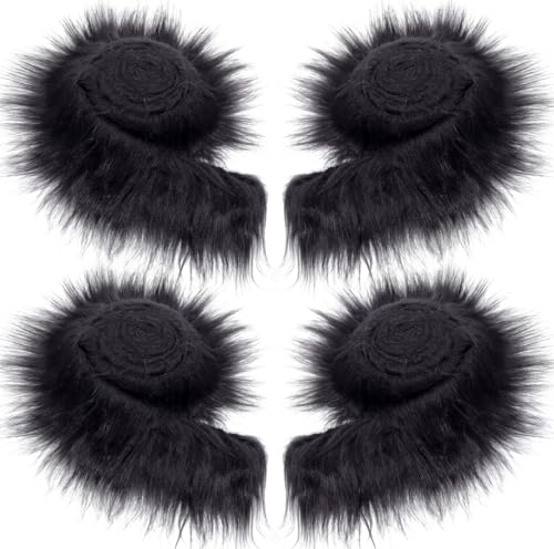 Furry Faux Precut Strips 2x60 Zoll Kunstleder Plüsch Weiß Pelz Fell Stoff Fluffy Craft Plüschstoff fur Beard Santa Hair Dwarf DIY Dekoration Kunstfell Basteln Weihnachts von YeyeCyrilze