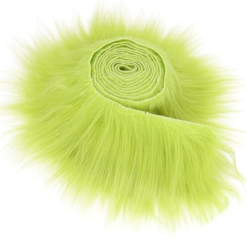 Furry Faux Precut Strips 2x60 Zoll Kunstleder Plüsch Weiß Pelz Fell Stoff Fluffy Craft Plüschstoff fur Beard Santa Hair Dwarf DIY Dekoration Kunstfell Basteln Weihnachts von YeyeCyrilze