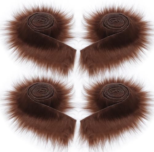 Furry Faux Precut Strips 2x60 Zoll Kunstleder Plüsch Weiß Pelz Fell Stoff Fluffy Craft Plüschstoff fur Beard Santa Hair Dwarf DIY Dekoration Kunstfell Basteln Weihnachts von YeyeCyrilze