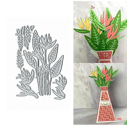 Paradiesvogel-Pflanzen-Metall-Stanzformen, Frohe Weihnachten, Blume, Blatt, Stanzschablonen, DIY, Scrapbooking, dekoratives Prägepapier, Scrapbooking, Kartenherstellung von Yeyert