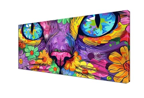 Blume Malen nach Zahlen Katze Malen Nach Zahlen Erwachsene Groß 100x200 cm Leinwand DIY Anfänger Handgemalt Ölgemälde Bastelset Erwachsene Mit Pinseln und Acrylfarbe, Room Decor (Ohne Rahmen) Y6-400 von Yhfunfo