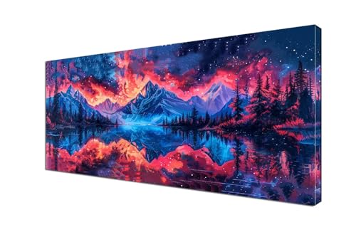 Bunt Malen nach Zahlen Landschaft Malen Nach Zahlen Erwachsene Groß 100x200 cm Leinwand DIY Handgemalt Ölgemälde Bastelset Erwachsene Mit Pinseln und Acrylfarbe für Room Decor (Ohne Rahmen) Y6-368 von Yhfunfo