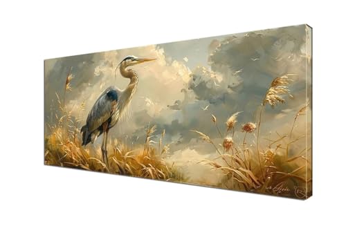 Landschaft Malen nach Zahlen Vogel Malen Nach Zahlen Erwachsene Groß 100x200 cm Leinwand DIY Handgemalt Ölgemälde Bastelset Erwachsene Mit Pinseln und Acrylfarbe für Room Decor (Ohne Rahmen) Y6-422 von Yhfunfo