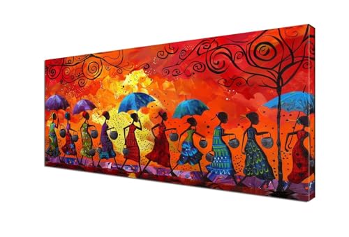 Malen Nach Zahlen Erwachsene Afrika, DIY Paint by Numbers Frau Malen Nach Zahlen XXL 40x90 cm mit Pinseln und Acrylfarben Handgemalt Ölgemälde Leinwand Set Geschenk für Home Decor, Ohne Rahmen Y6-461 von Yhfunfo