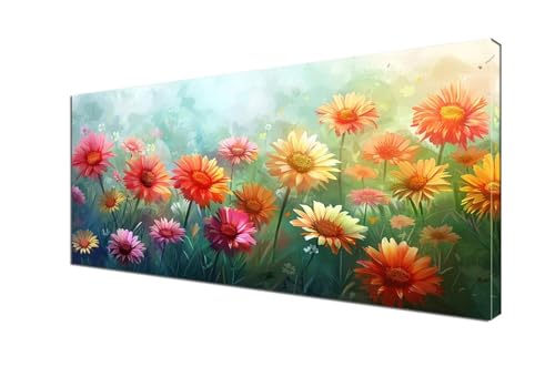 Malen Nach Zahlen Erwachsene Landschaft, DIY Paint by Numbers Blume Malen Nach Zahlen XXL 40x90 cm mit Pinseln und Acrylfarben Handgemalt Ölgemälde Leinwand Set für Home Decor, Ohne Rahmen Y6-331 von Yhfunfo