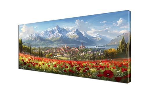 Malen Nach Zahlen Erwachsene Landschaft, DIY Paint by Numbers Stadt Malen Nach Zahlen XXL 100x200 cm mit Pinseln und Acrylfarben Handgemalt Ölgemälde Leinwand Set für Home Decor, Ohne Rahmen Y6-403 von Yhfunfo