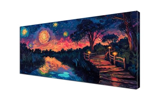 Malen Nach Zahlen Erwachsene Mond, DIY Paint by Numbers abstrakt Malen Nach Zahlen XXL 100x200 cm mit Pinseln und Acrylfarben Handgemalt Ölgemälde Leinwand Set Geschenk,Home Decor, Ohne Rahmen Y6-407 von Yhfunfo