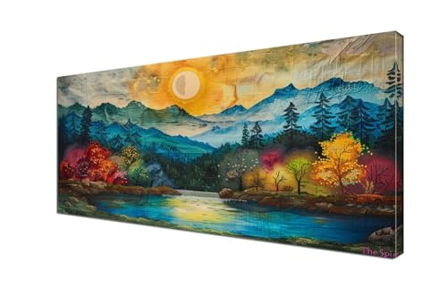 Malen Nach Zahlen Erwachsene Sonne, DIY Paint by Numbers Berg Malen Nach Zahlen XXL 100x200 cm mit Pinseln und Acrylfarben Handgemalt Ölgemälde Leinwand Set Geschenk für Home Decor, Ohne Rahmen Y6-387 von Yhfunfo