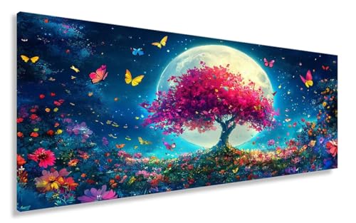 Diamond Painting Erwachsene Baum, Schmetterling Diamond Painting XXL 100x200CM Basteln Erwachsene Kinder Diamant Malerei Set, DIY Mosaikherstellung, Crystal Strass Stickerei Sets Deko Aesthetic Y2-47 von Yhoonn