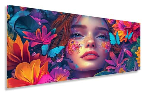 Diamond Painting Frau, Diamond Painting Erwachsene Blume Full Drill Bastelset Erwachsene Anfänger, DIY Diamant Kunst Malerei Stickerei Kreuzstich Arts als Geschenke, Deko Wohnzimmer 100x200CM Y2-82 von Yhoonn