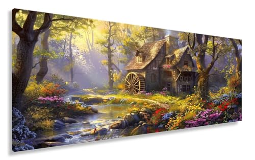 Diamond Painting Frühling, Diamond Painting Erwachsene Fluss Full Drill Bastelset Erwachsene Anfänger, DIY Diamant Kunst Malerei Stickerei Kreuzstich Arts als Geschenke, Deko Wohnzimmer 15x30CM Y2-85 von Yhoonn