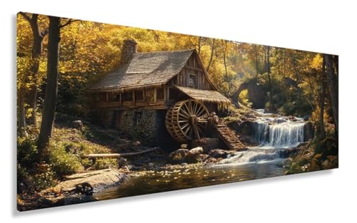 Diamond Painting Herbst, Diamond Painting Erwachsene Häuser Full Drill Bastelset Erwachsene Anfänger, DIY Diamant Kunst Malerei Stickerei Kreuzstich Arts als Geschenke, Deko Wohnzimmer 70x140CM Y2-52 von Yhoonn