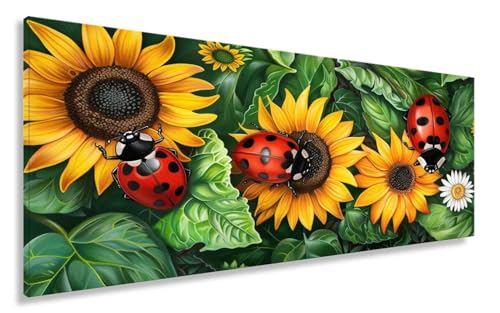 Diamond Painting XXL 100x200CM Diamant Painting Bilder Sonnenblume Diamond Art Erwachsene Kinder Anfänger, DIY Diamanten Malerei Kreuzstich Bastelset Basteln Entspannung Geschenk Mädchen Insekt Y2-72 von Yhoonn