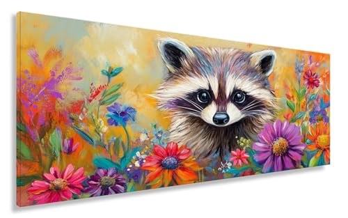 Diamond Painting XXL 100x200CM Diamant Painting Bilder Tier Diamond Art Erwachsene Kinder Anfänger, DIY Diamanten Malerei Kreuzstich Bastelset Basteln Entspannung Geschenk Mädchen Deko Waschbär Y2-51 von Yhoonn